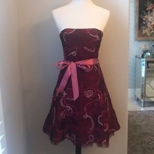 Jessica McClintock pink and red cocktail dress